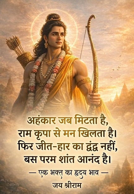 अहंकार से मुक्ति: प्रभु श्रीराम की कृपा और परम आनंद का मार्ग