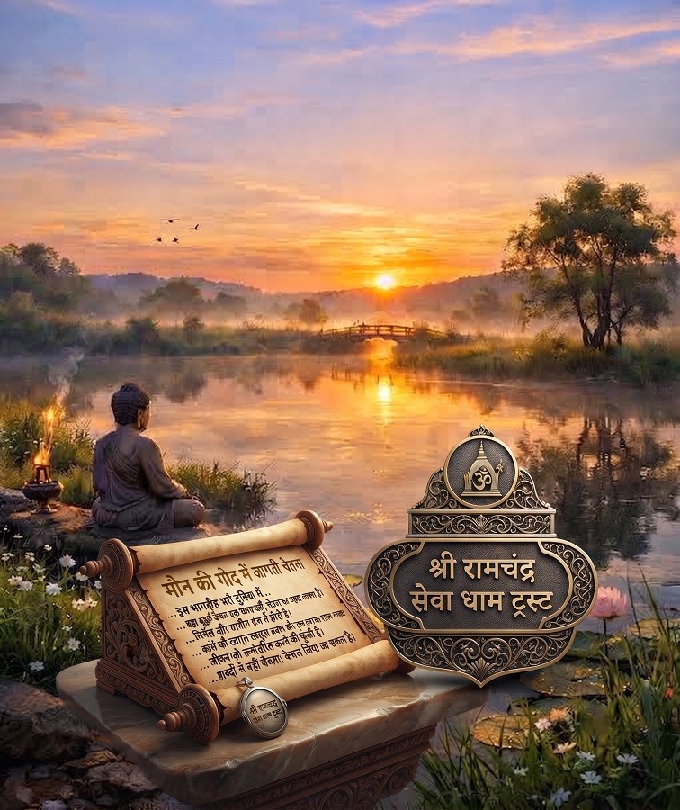 ब्रह्म मुहूर्त की शांति में ध्यान करता साधक